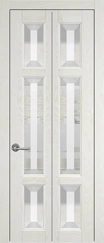 Дверь Siena Porta Classic / Сиена Порта Классик Книжка Белый ясень со стеклом