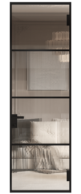 Межкомнатная дверь МКП-3, Со стеклом (ДО), цвет - Черная эмаль (RAL 9004)