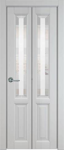 Дверь Dinastia Книжка Porta Classic Лайт Грей ST со стеклом